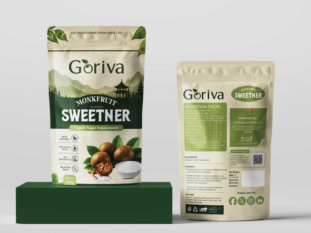 Goriva Monk Fruit Sweetener| Zero Sugar Spike | 100% Natural